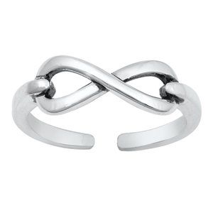 .925 Sterling Silver Infinity Toe Ring Adjustable